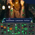 Тату на Хэллоуин для детей светящиеся темные тату водонепроницаемые поддельные светящиеся тату наклейки боди-арт Мультяшные татуировки 105*60 мм
