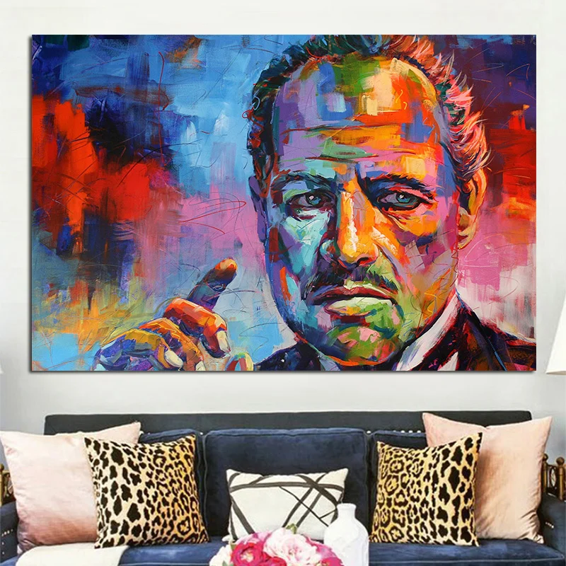 OUCAG большой фильм Крестный отец Холст Картина Искусство Современная известная