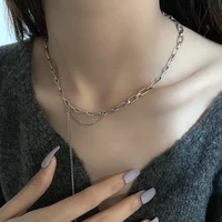 meyrroyu 925 sterling silver ladies fashion jewelry tassel chain retro long clavicle chain necklace party accessories wholesale
