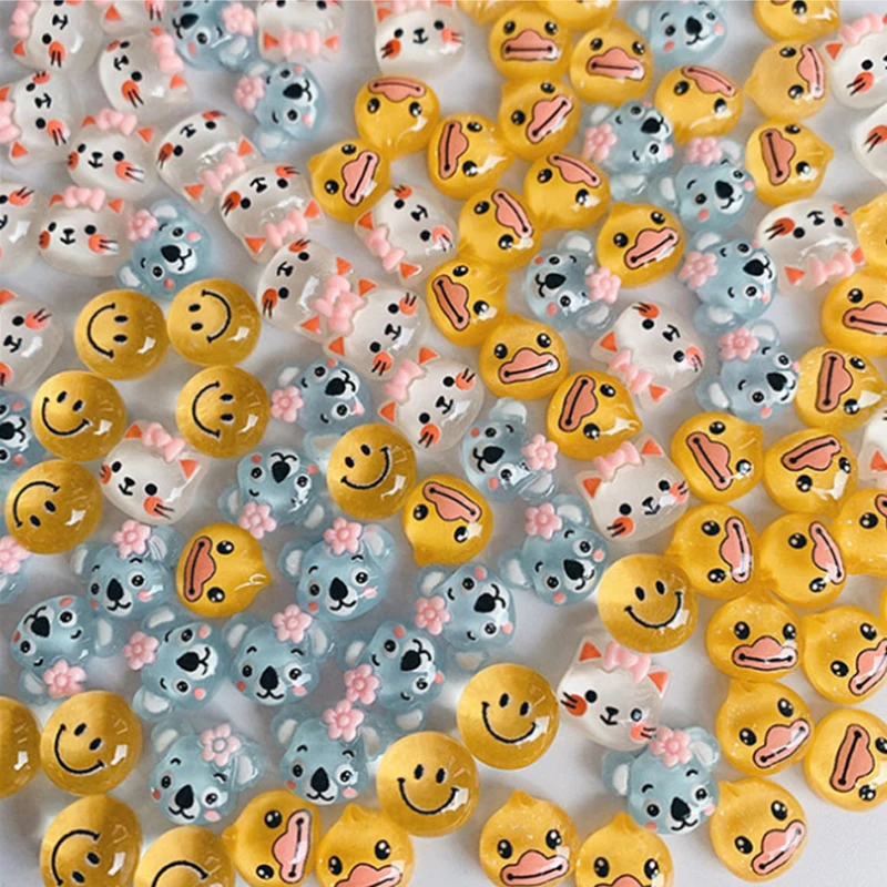 

New Cute Rabbit Small Bear Nail Art Decorations Jelly Cartoon Nails Ornaments Creative Spin Lovely DIY Manicure Accessories
