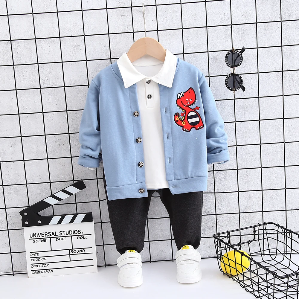 3 шт. комплекты одежды для маленьких мальчиков и девочек осень 2020 свитер пальто