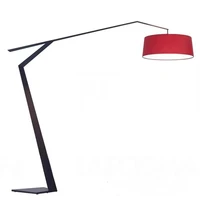 New Black White Red LED Wrought Iron Floor Lamp For Library Living Room Bedroom Bedside Study Decor Home Fabric Light Hot Sale