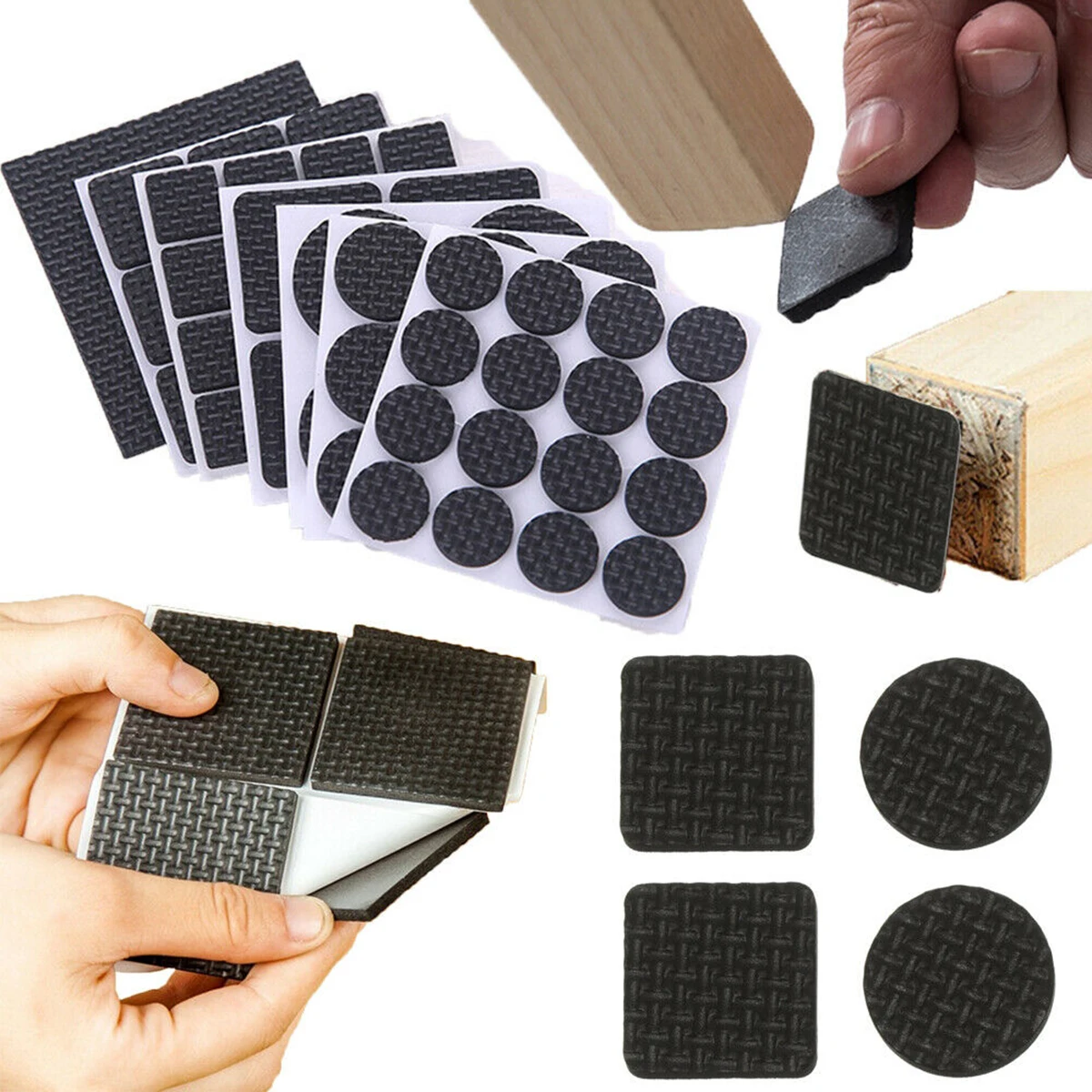 

2Pcs Adhesive Protector Rubber Pads Non-slip Resistant Furniture Feet Floor Chair Leg Sofa Table Feet Mat