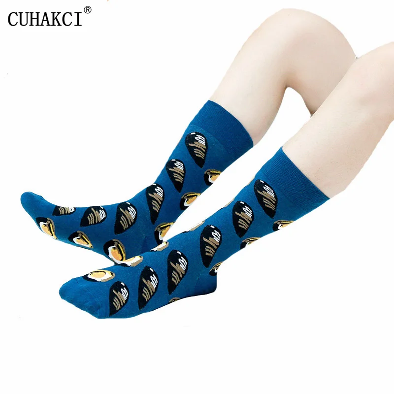 

Носки CUHAKCI с рисунком креветки морской жизни, женский комбинезон с животными, забавные носки, креативная уличная одежда, милые Мультяшные носки