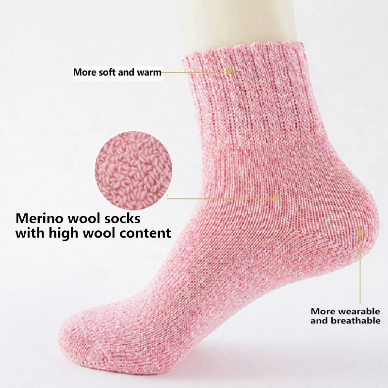 Wool Cashmere Thick Socks Sports Women Lady Soft Cotton Casual Warm Winter Russian Cold Resistance Sock Xmas Gift