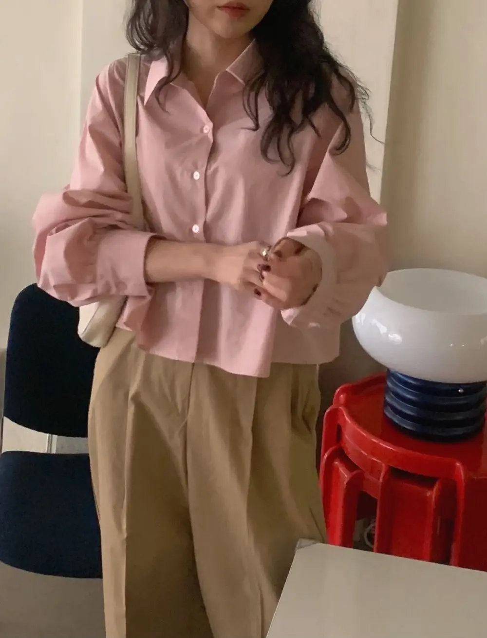 

Turn Down Collar Long Sleeve Single Breast Blouse Women Solid 2021 New Spring Loose Blusas Causal All Match Ladies Top