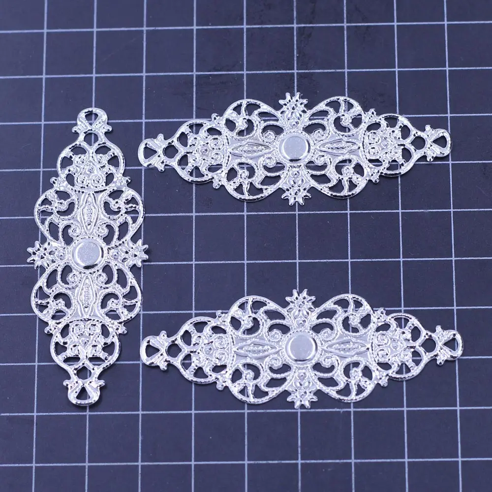 10 шт. Разъемы Украшения из страз с серебряным покрытием филигранные обертки в