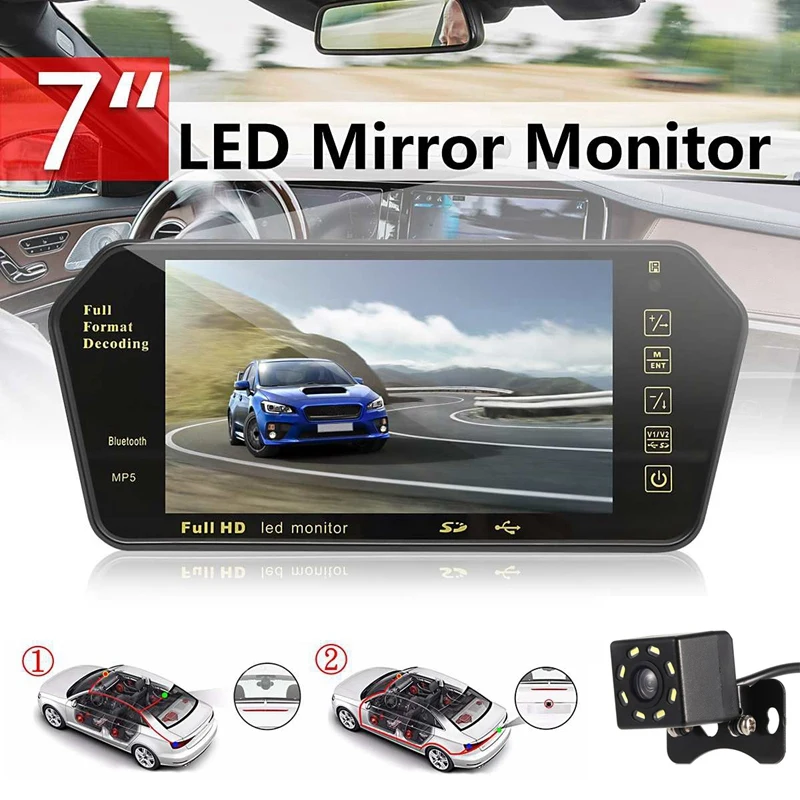 7-дюймовый автомобильный TFT LCD цветной MP5-плеер для зеркала заднего вида Viedo |