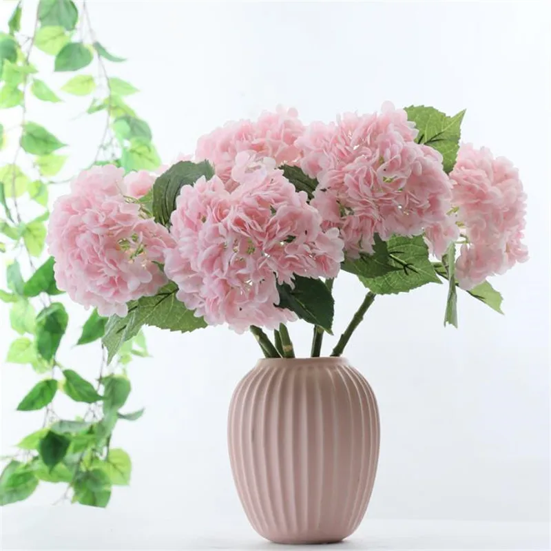 

7Pcs Fake Short Stem Moisturizing Hydrangea 19.29"Length Simulation 3D Real Touch Hydrangeas for Wedding Home Artificial Flowers