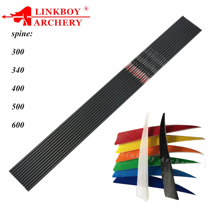 100% труба из углеродистого волокна 3K ткань углеродную стрелу валы Spine250 600 ID6.2mm 5