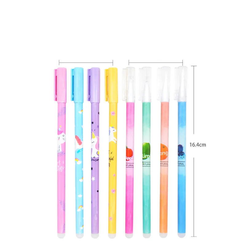 

48 pcs/lot Erasable Unicorn Fruit gel pens Cute 0.5mm Signature pen Stationery Gift office school writing supplies stationery