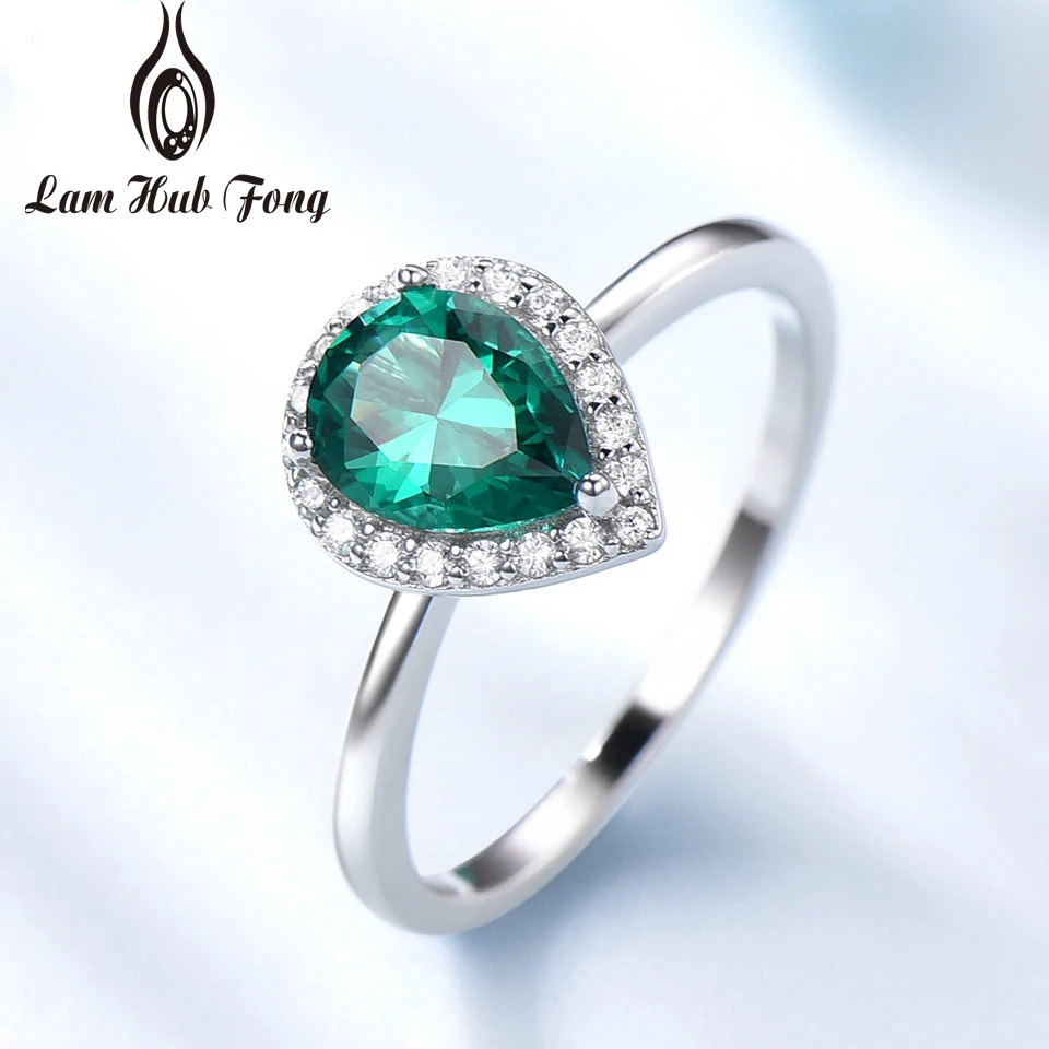 

Real 925 Sterling Silver Rings Vintage Simple Women's Rings Zircon Created Emeralds Wedding Rings Fine Jewelry Gift for Women