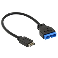 front panel 20cm transfer black type e to 20 pin long adapter cable connector accessories durable usb 3 1 motherboard