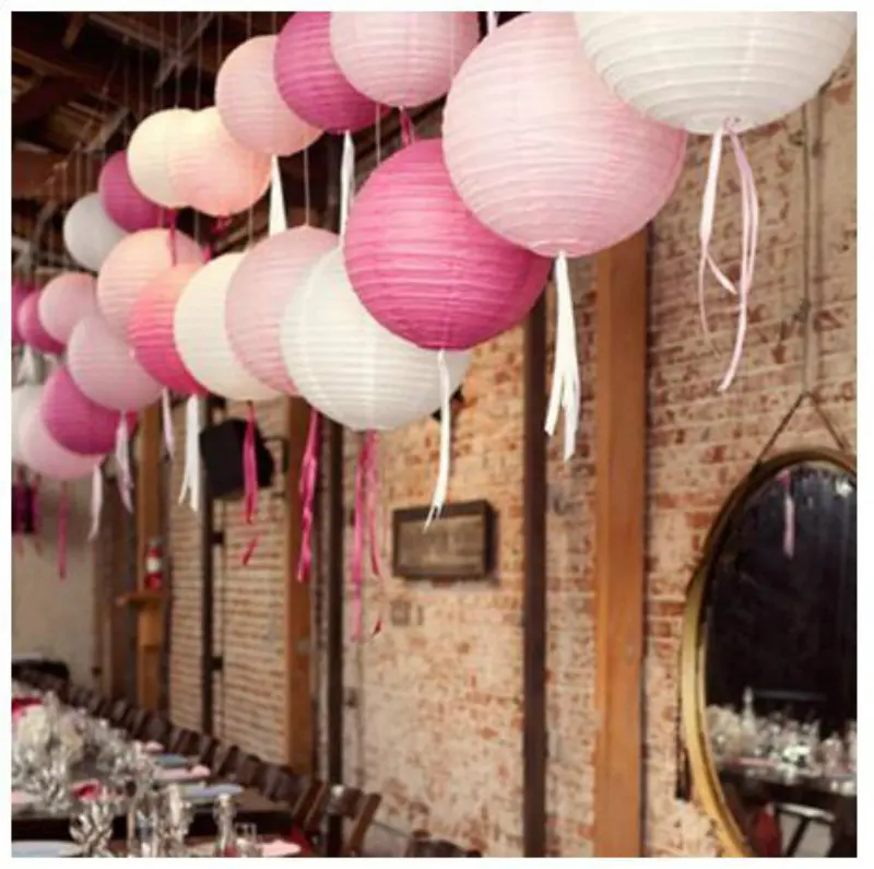 Рождество Хэллоуин китайский новый год круглый бумажный фонарь 10 см 15 20 25 30 35 40