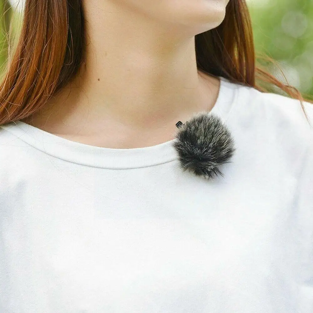 

1pc Fur Windscreen Windshield Wind Muff for Lapel Lavalier Microphone Mic C9Y5