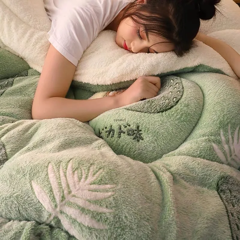 Super Warm Lamb Quilt Winter Blanket Double-sided Velvet Thickened Autumn Spring Plush Comforter Core | Дом и сад