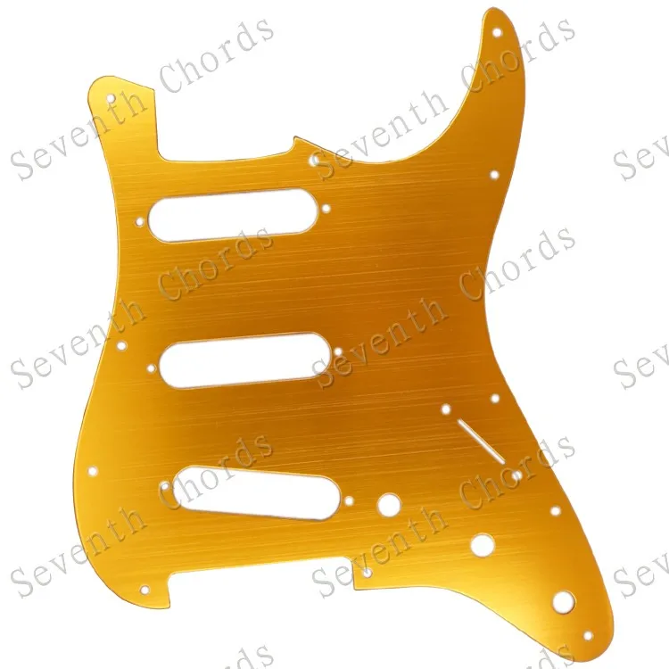 metall aluminium 11 löcher sss gitarre schlagbrett anti scratch platte für st fd elektrische gitarre gold bronze free global shipping