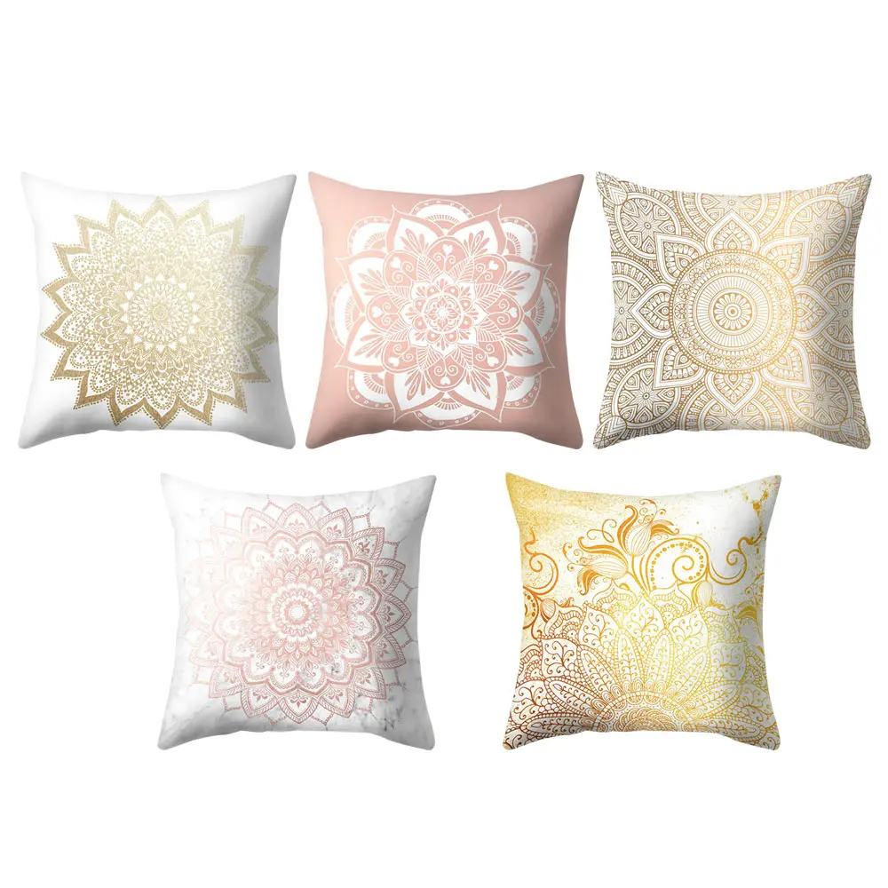 

45x45 см полиэстер, венок, буква, мандала, Череп, принт, наволочка, украшение для автомобиля, дома, дивана, Декор, наволочка без подушки