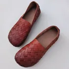 Туфли женские без застежки, балетки на плоской подошве, 2021 натуральная кожа, повседневная обувь, плоские женские туфли, лето 100%