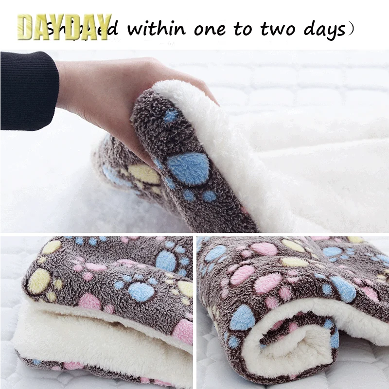 

Thickened Pet Soft Fleece Pad Blanket Bed Mat For Puppy Dog Cat Sofa Cushion Home Washable Rug Keep Warm S/M/L/XL/XXL/XXXL