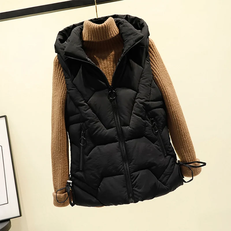 2020 женский дымчатый синий жилет без рукавов Зимний Теплый размера плюс 4XL пуховик