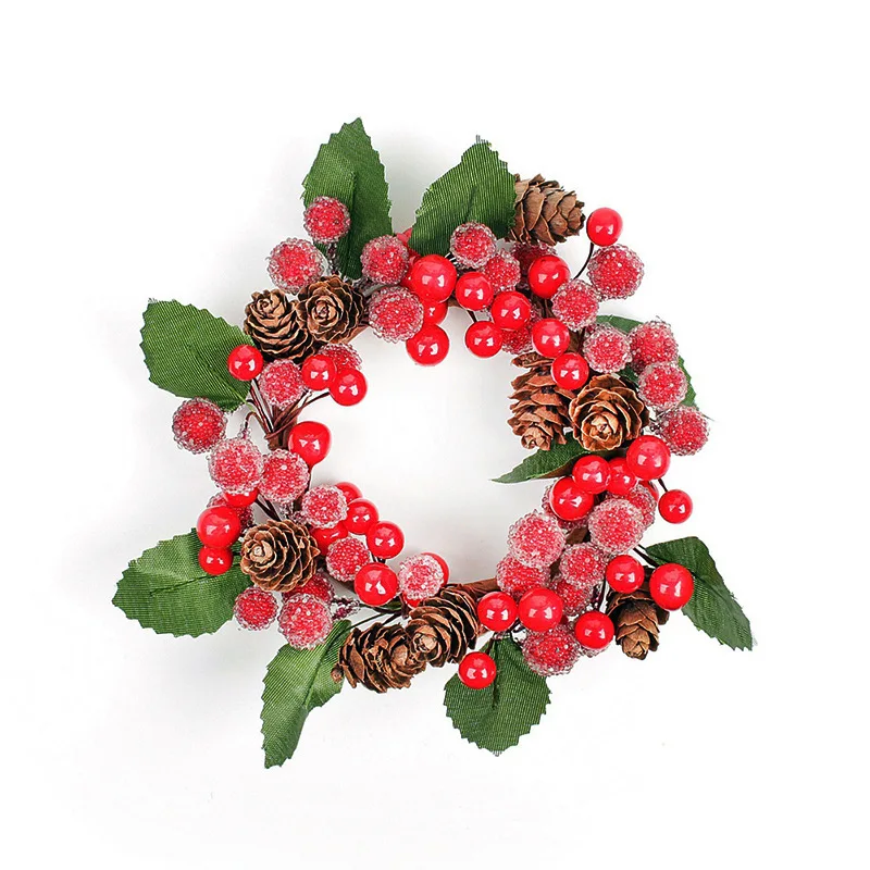 

Home Simulation Christmas Wreath Decoration DIY Berry Pine Care Christmas Decoration Delivery props Christmas Wreath