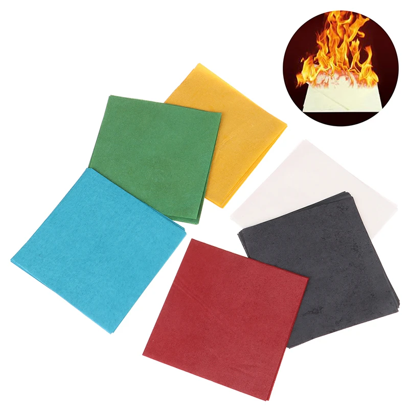 

10pcs/set Magic Firepaper Magic Tricks Stage Street Magic Props Toys 10*10cm