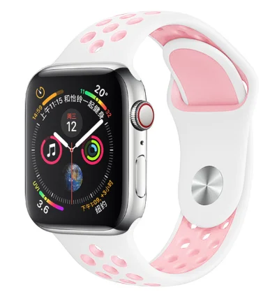 20 Band for Apple Watch 5 4 3 2 1 42MM 38MM soft Breathable strap Silicone Sports bands for Nike+ Iwatch series 5 4 3 40mm 44mm - Цвет ремешка: 20