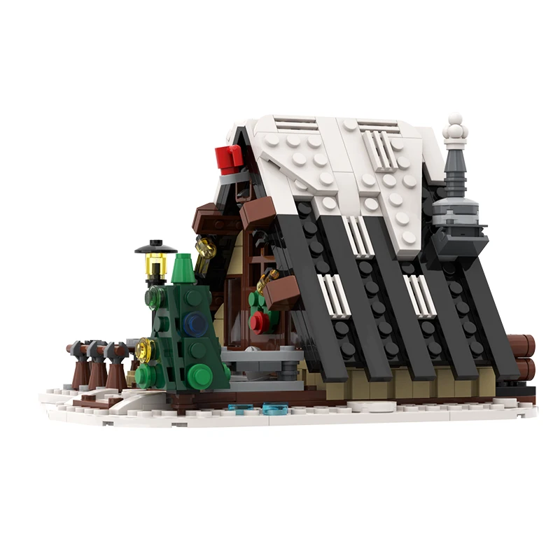 Зимний Снежный дом MOC строительный блок Санта-Клауса снегоход Рождественская