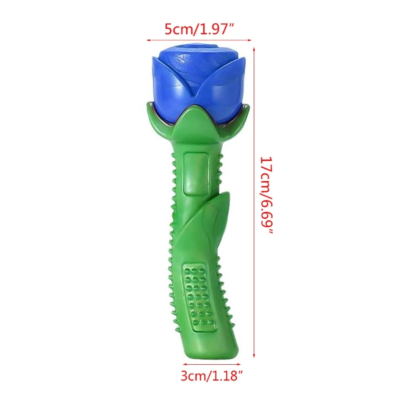 

LXAF Dog Toy Rose Shape Durable Chew Toy for Large Medium Small Dogs Pet Molar Stick Non-toxic Safe TPE Teeth Cleaning