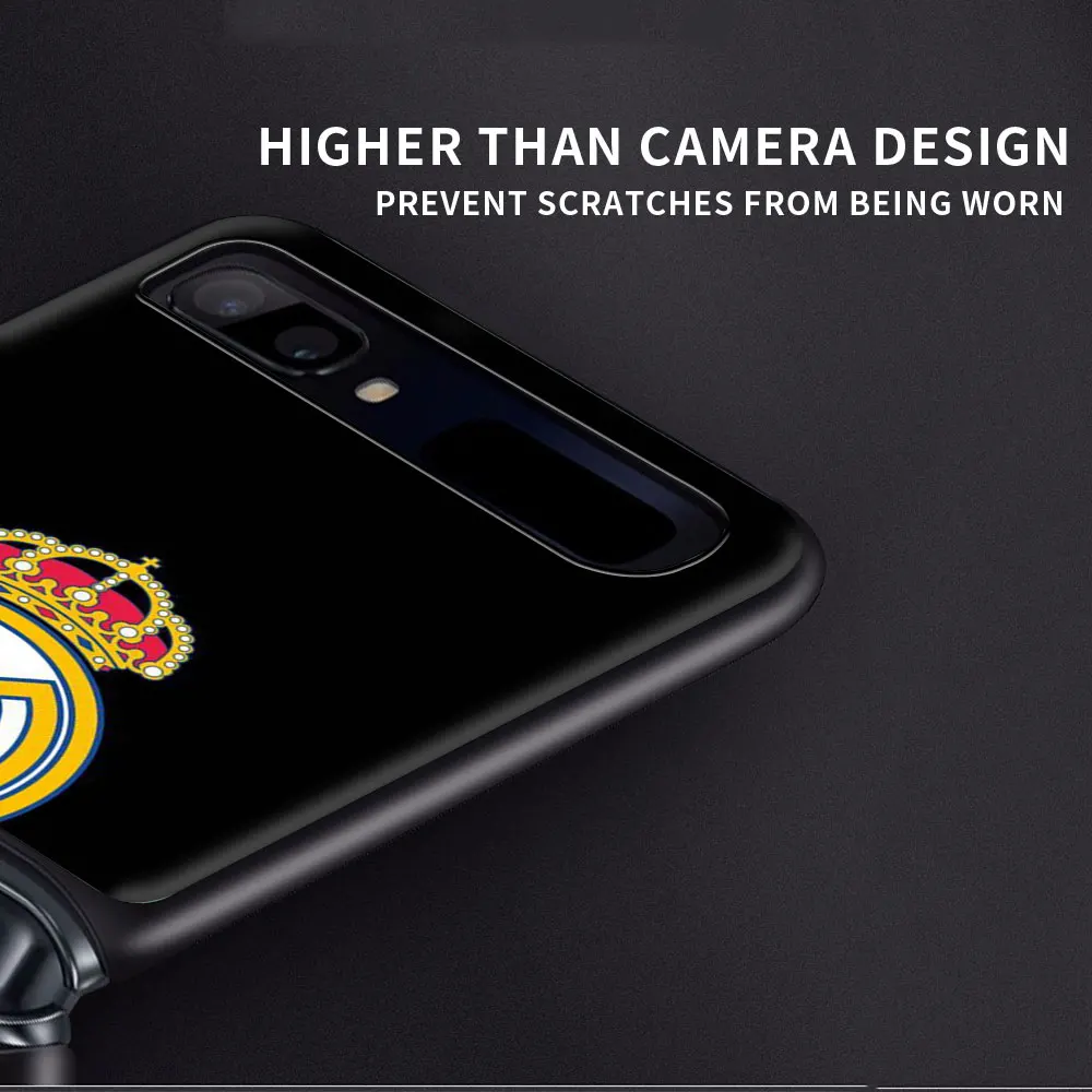 

Real Madrid Club Cover For Samsung Galaxy Z Flip 5G Foldable Cell Phone Case ZFlip 6.7" Black PC Fold Hard Shell Coque
