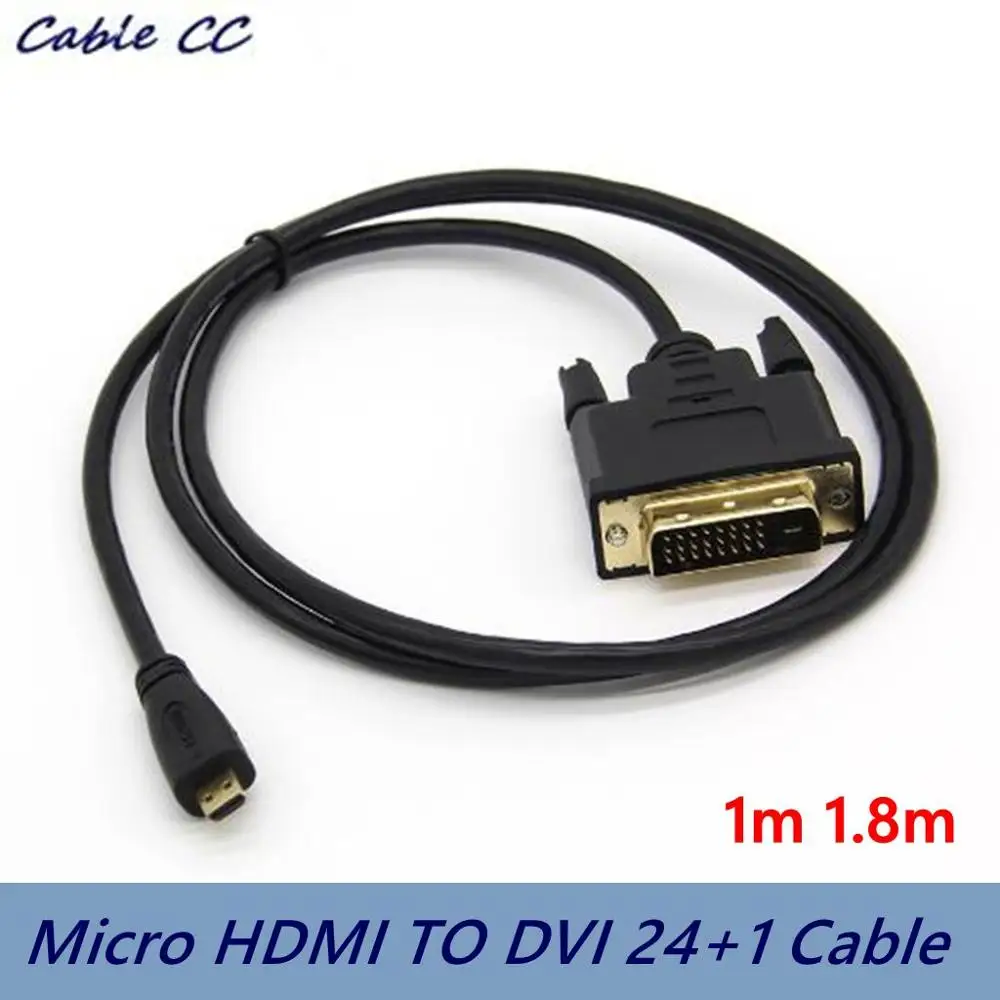 Кабель Micro HDMI совместимый с DVI высокая износостойкость D 24 + 1 Pin кабель для ПК