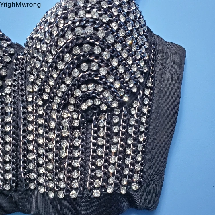 Готический корсет с бусинами и жемчужинами цепочка со стразами заклепками