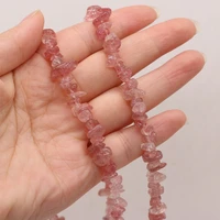 5 8mm natural strawberry quartz beaded irregular gravel beads for jewelry making diy necklace bracelet accessries length 40cm