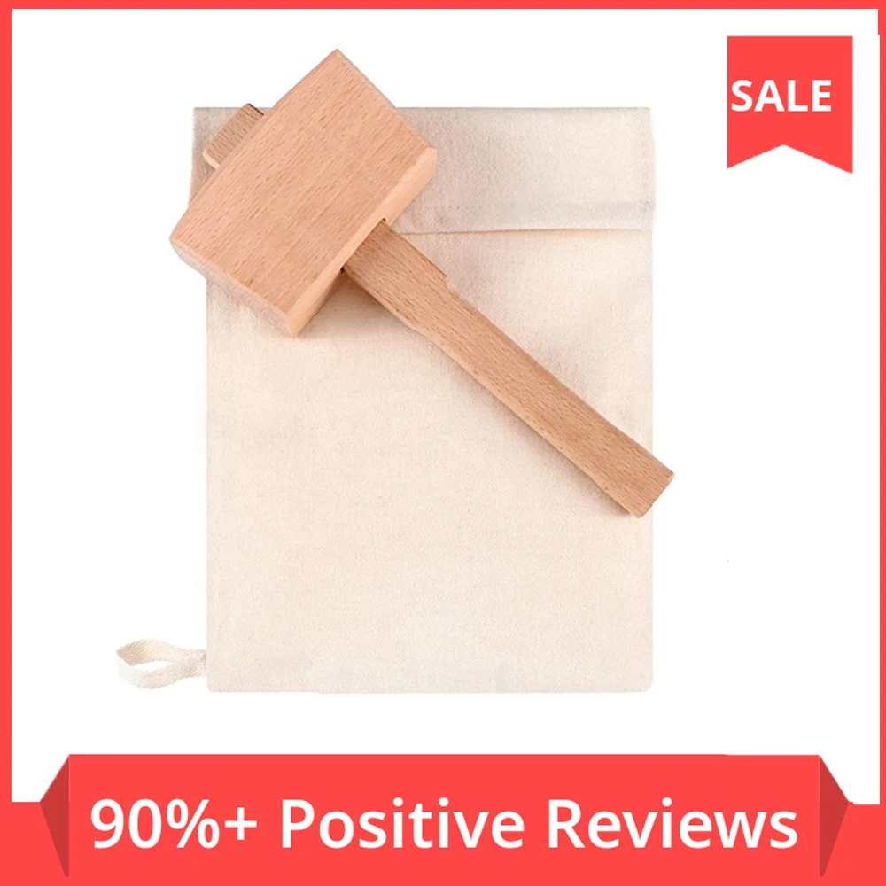 2 шт. сумка Холщовая Сумка для льда многоразовая деревянный молоток летнего