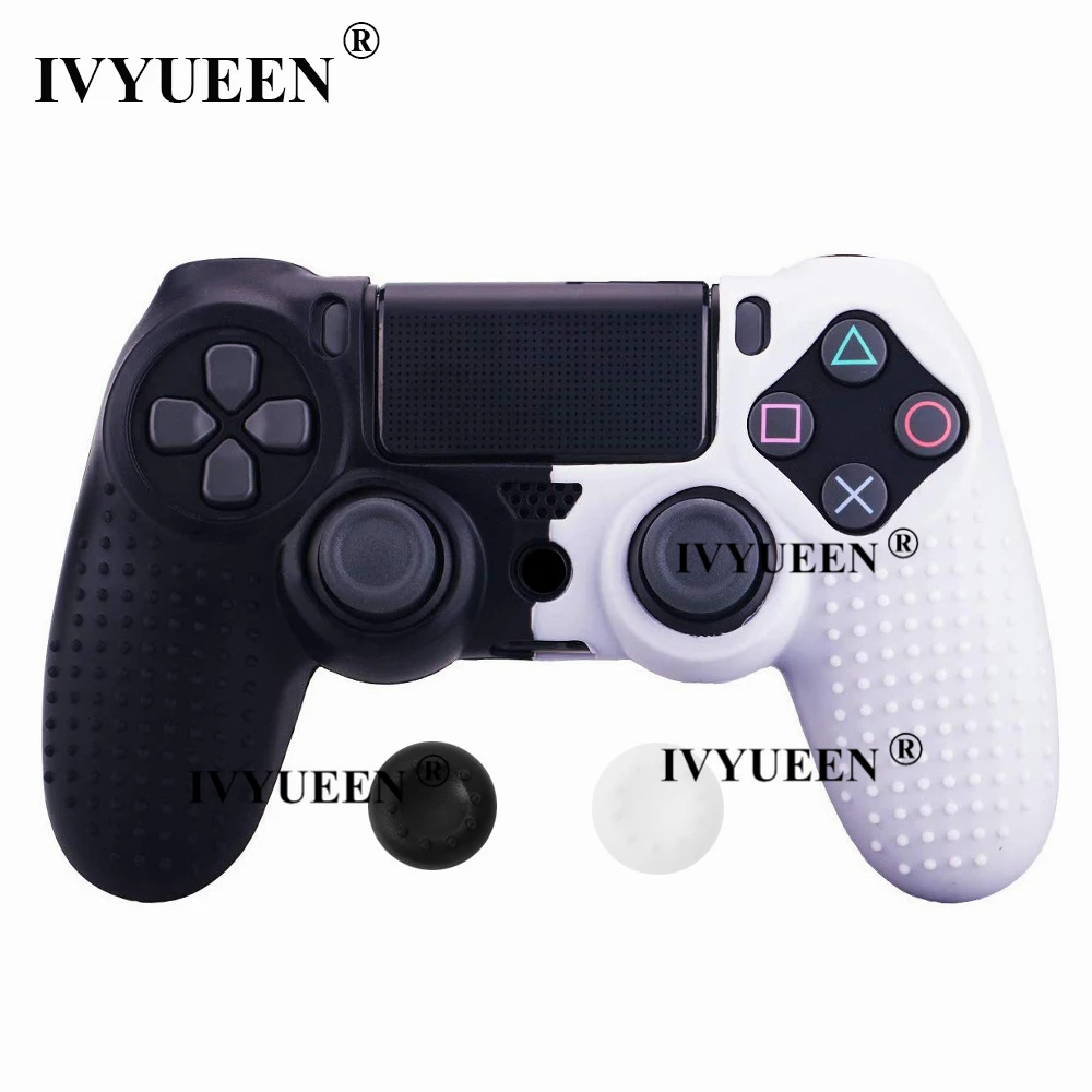 IVYUEEN Противоскользящий силиконовый чехол для sony Dualshock 4 PS4 Pro тонкий контроллер камуфляжный чехол и ручка для Play Station 4