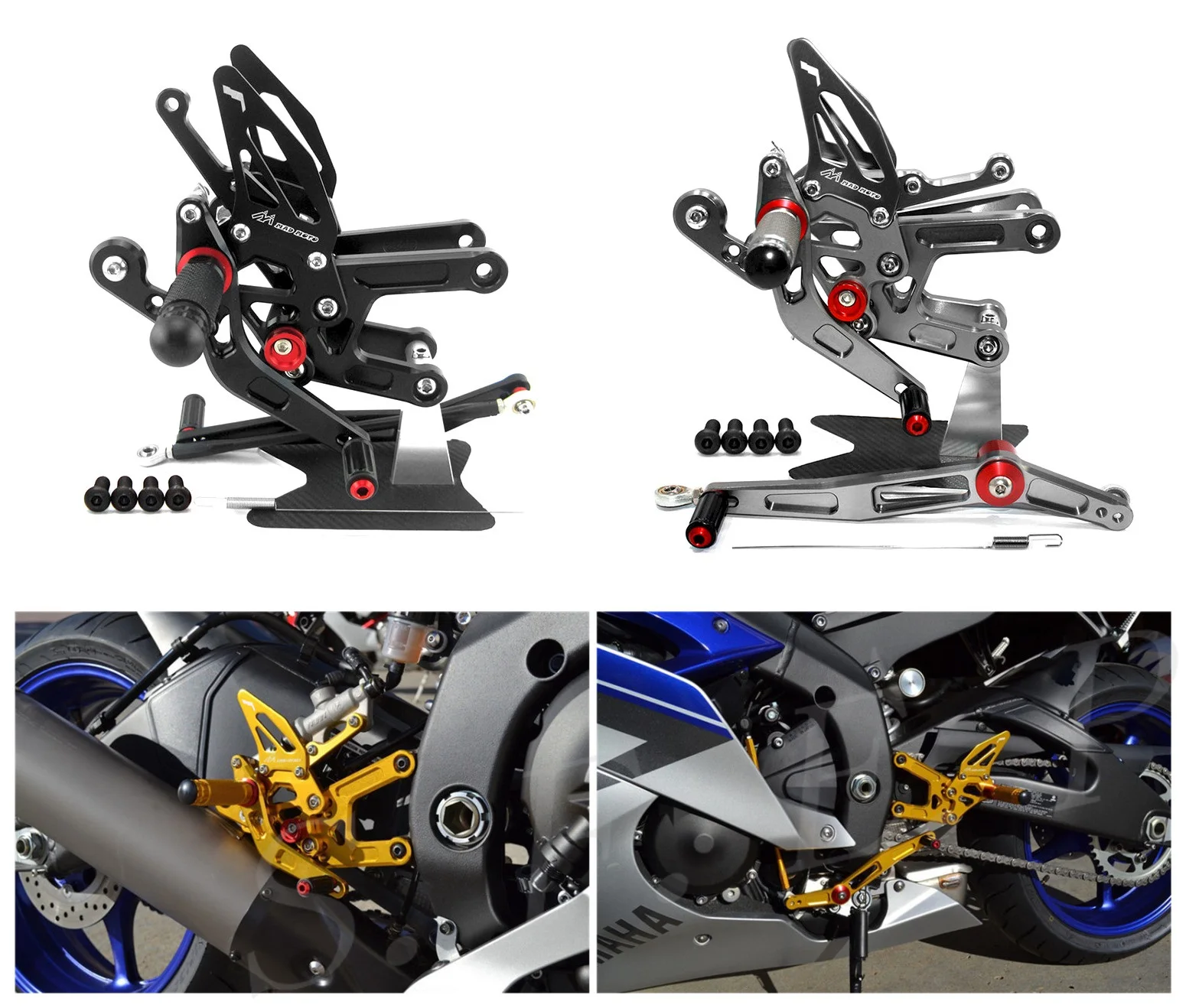 

Регулируемые подставки для ног с ЧПУ, набор колышек для Yamaha YZF-R6 2006 07 08 09 10 12 13 14 2015 2016