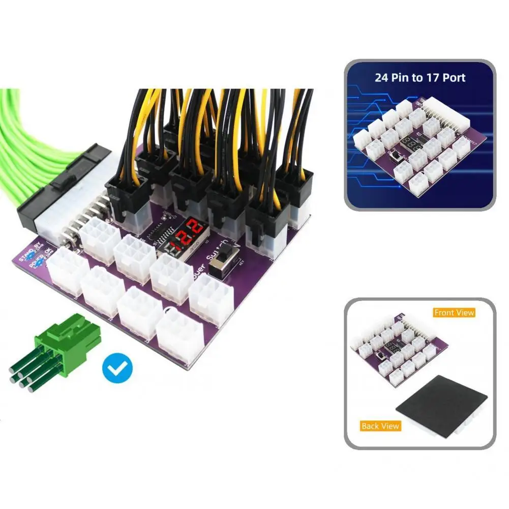 

Excellent 24 Pin to 17 Port Power Supply Converter Module Board Compact Easy Installation Power Table Board