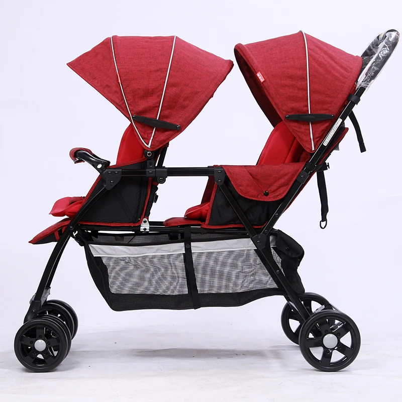 

twin strollers sit in front of and behind the stroller. The baby has a good second child stroller and can sit and lie down