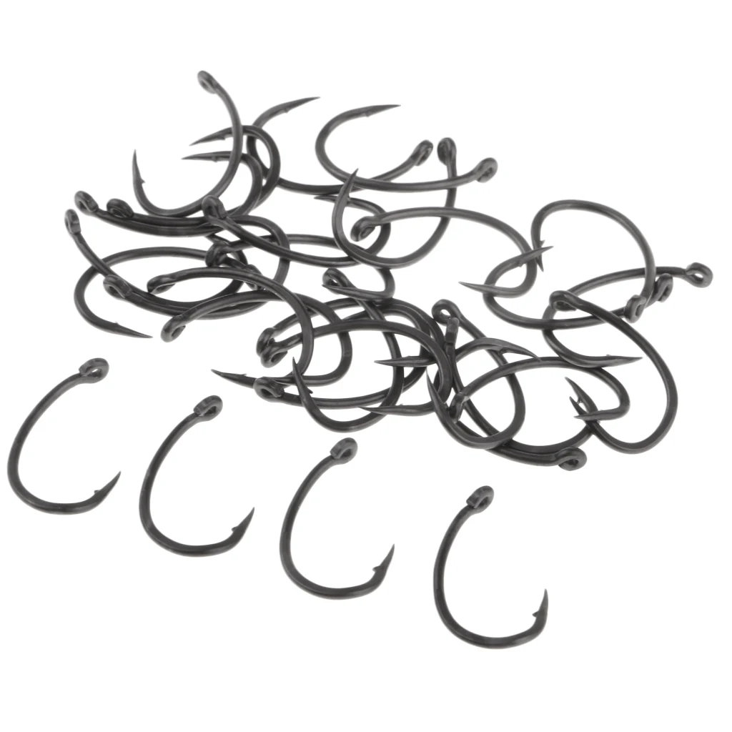 

30Pcs High Carbon Steel Fishing Hooks Barbed Hooks Circle Hook