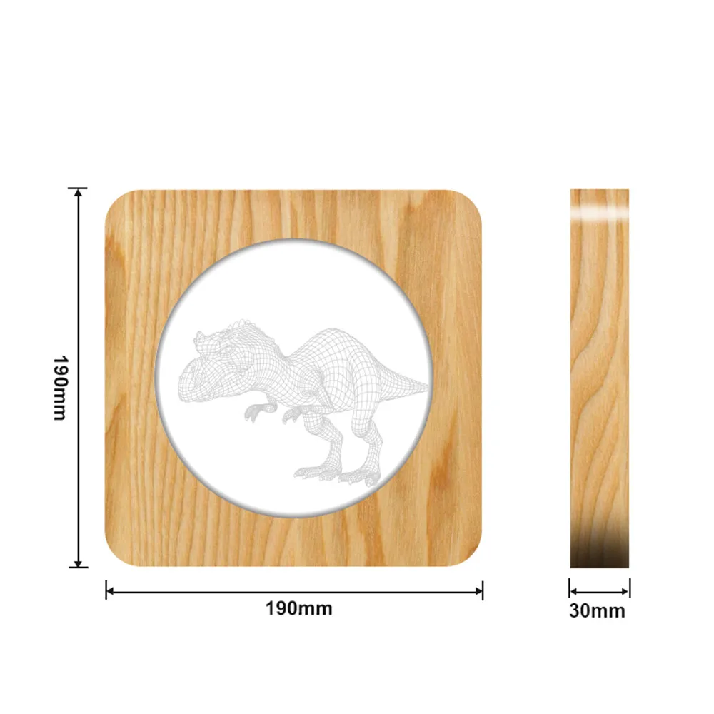 Тираннозавр Рекс динозавр 3D USB Светодиодная акриловая Ночная лампа настольная с