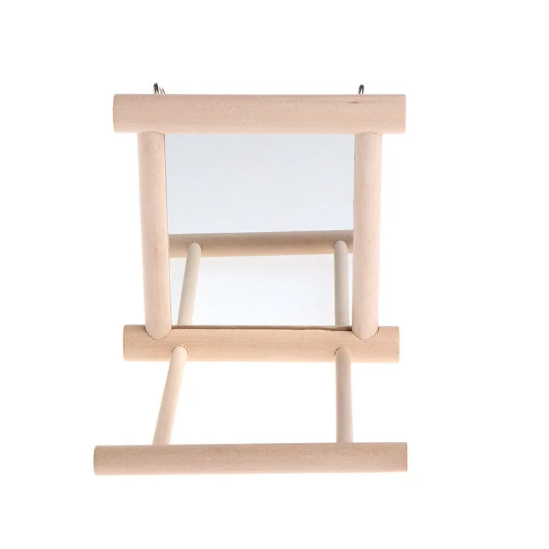 Деревянное Зеркало игрушка для домашних животных веселая с козырьком попугаев