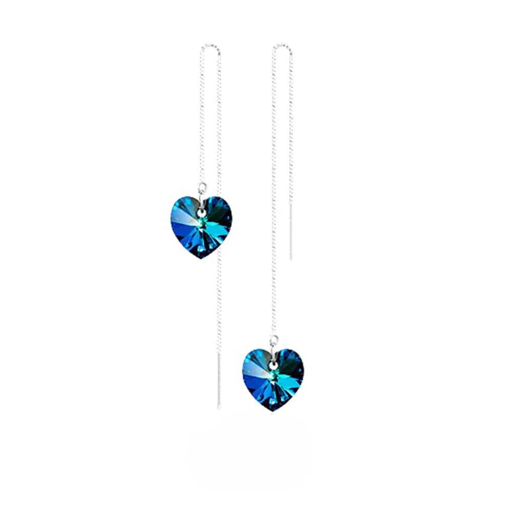 

Romantic Fashion Blue Love Zircon Earrings Women's Jewelry Wedding Jewelry Pendant Birthday Gift 2021 New Earring