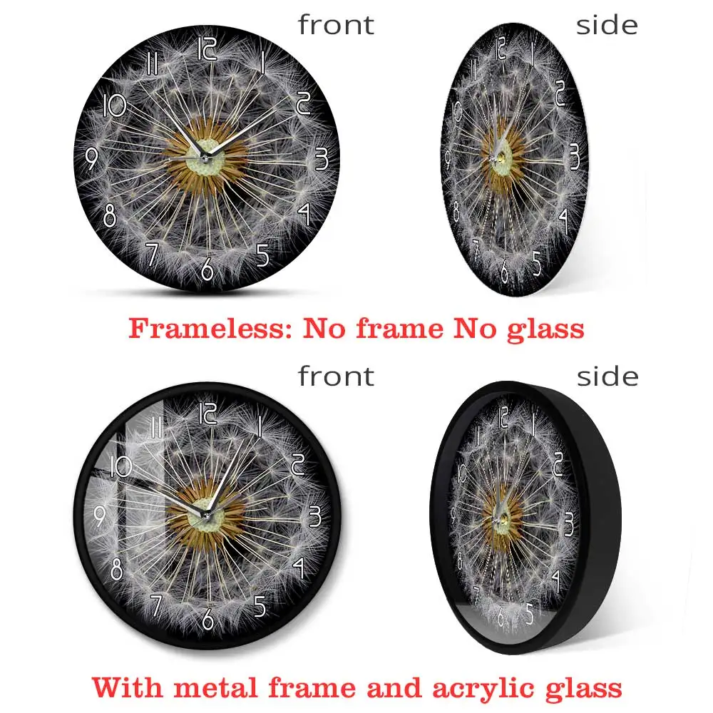 Современные настенные часы с изображением одуванчика ирландской маргаритки