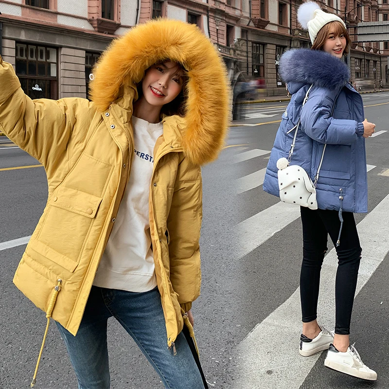 Женское длинное пальто с капюшоном парка большого размера цветная куртка