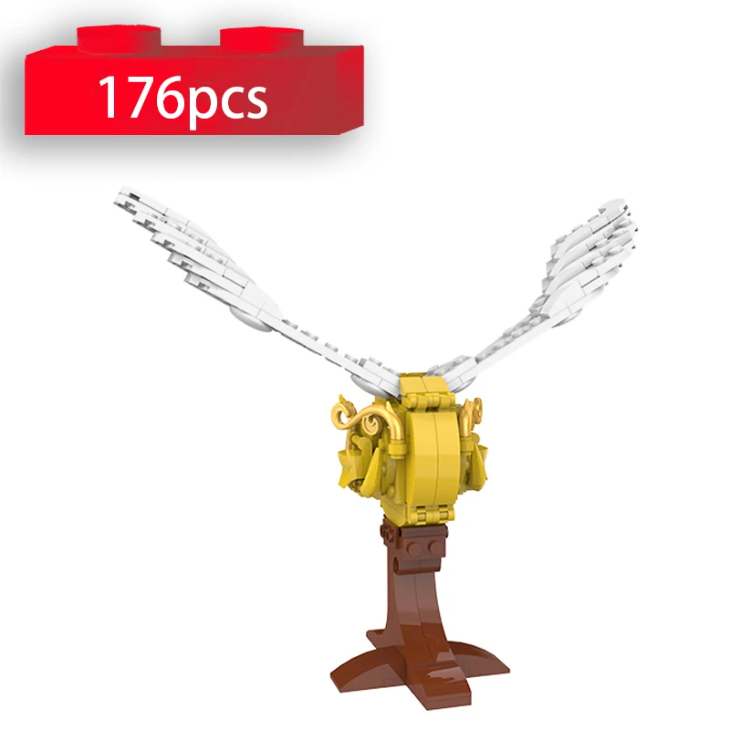 

Строительные блоки MOC: золотой летающий шар с крылом, волшебная палочка, набор из перьев Феникса, сфера, кирпичи, игрушки для детей, подарки