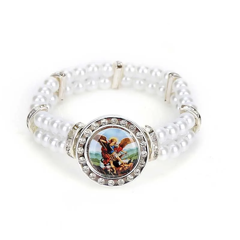 Женское украшение классический браслет модный с жемчугом крестом Иисуса