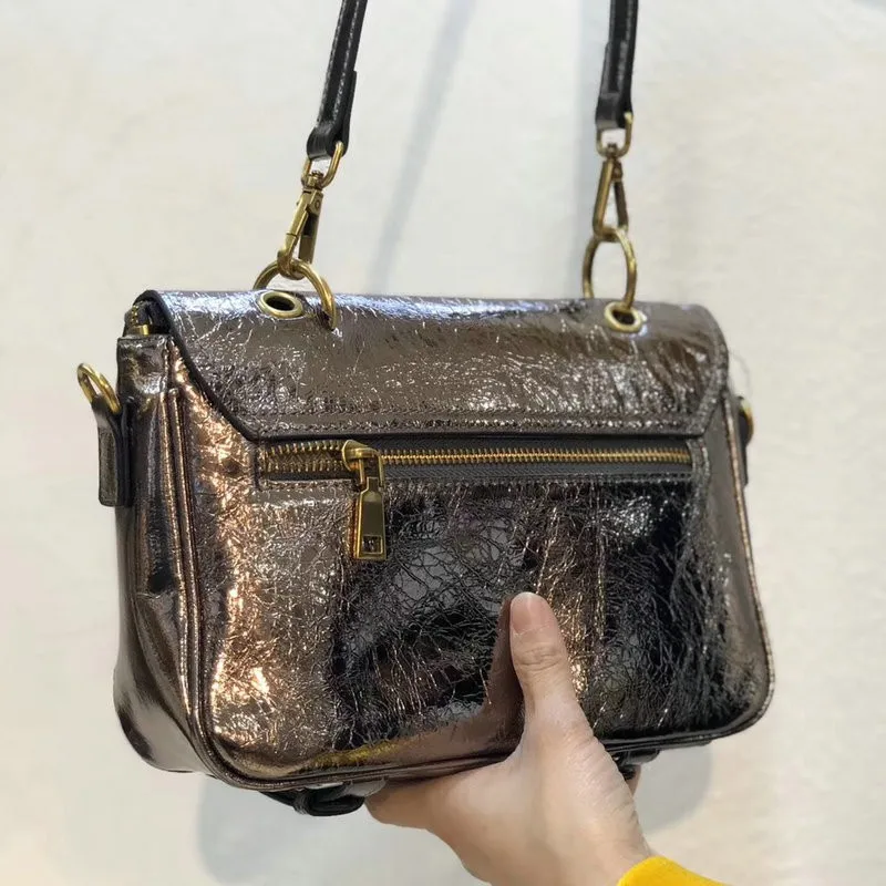 

New Fashion Women Soft Genuine Leather Shoulder Bag Ladies Vintage Buckle Satchels Flap Sac A Main Office Packing Crossbody Bags