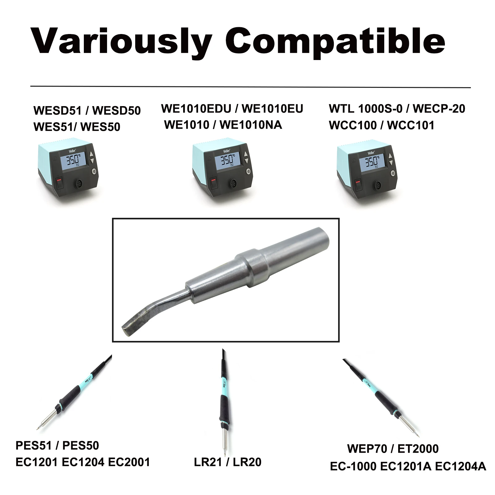 

10 PCS ETKX Soldering Tip Bent Chisel 1.2mm Solder Iron Fit WELLER WES51 WES50 WESD51 WE1010NA WE1010EU PES51 PES50 LR21 LR20