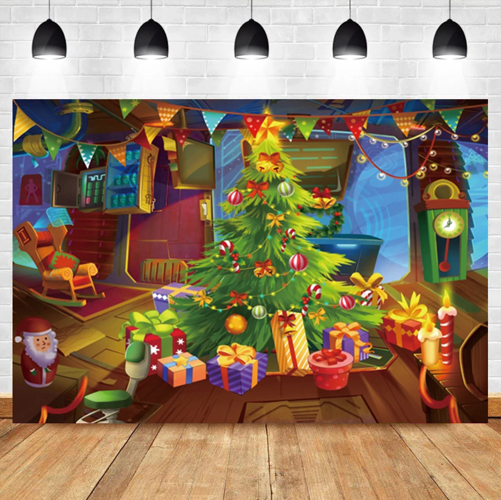 

Мультфильм Рождественская елка фон Декор детской комнаты День рождения баннер на заказ фотографический фон для фотостудии